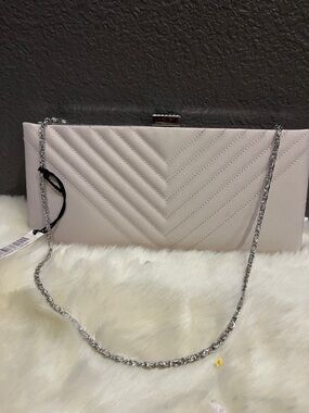 Kate landry Elegant Chevron Quilted Chain Clutch -sateen